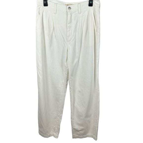 Madewell The Harlow Wide Leg Baggy Pleated Jeans High Rise Tile White 28 NWT - Picture 4 of 10